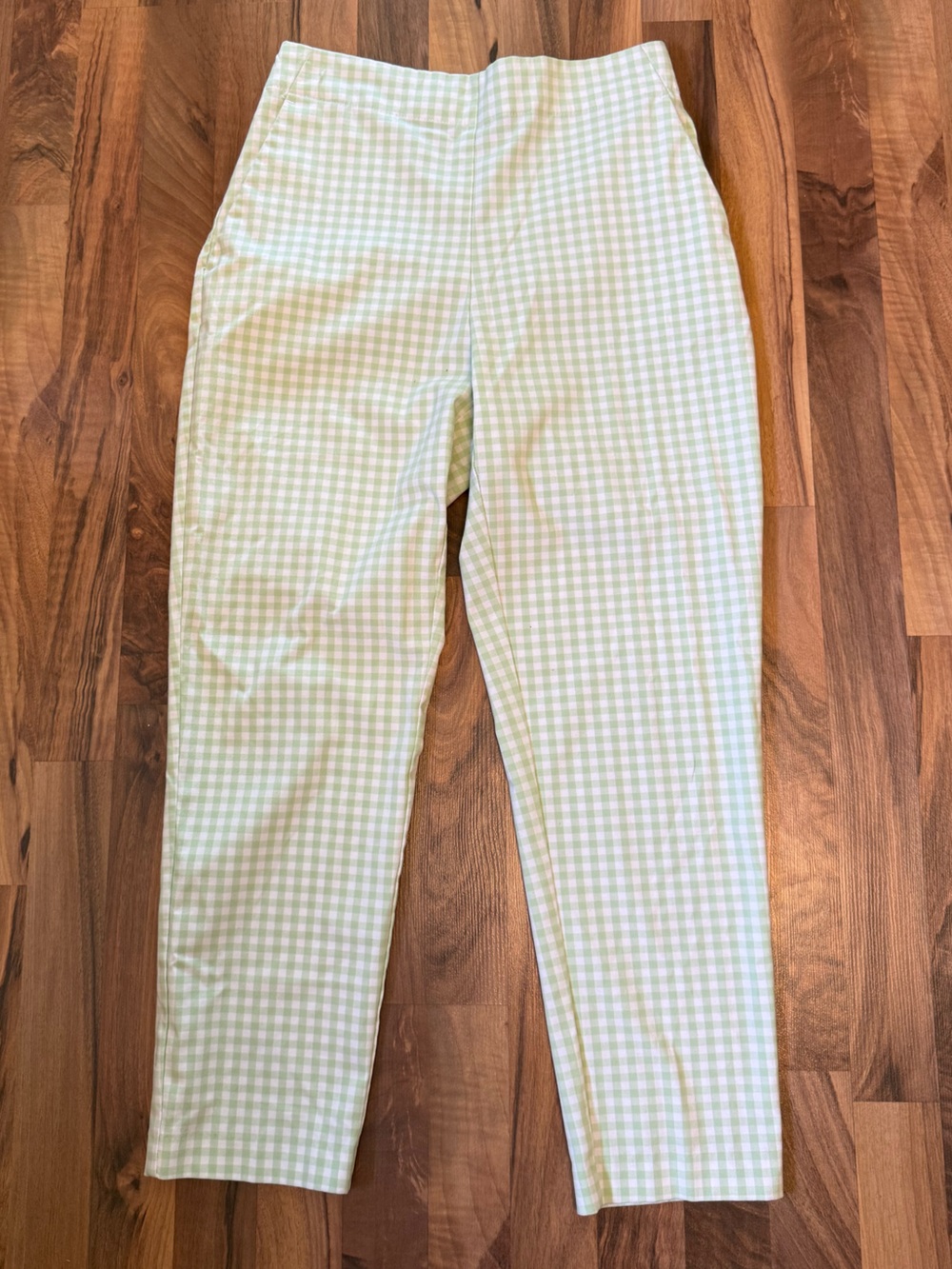 Zara Green Gingham Trousers — Size M cottagecore